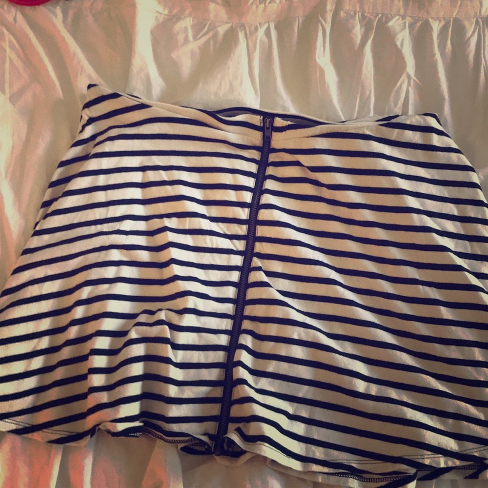 Black and white striped skirt